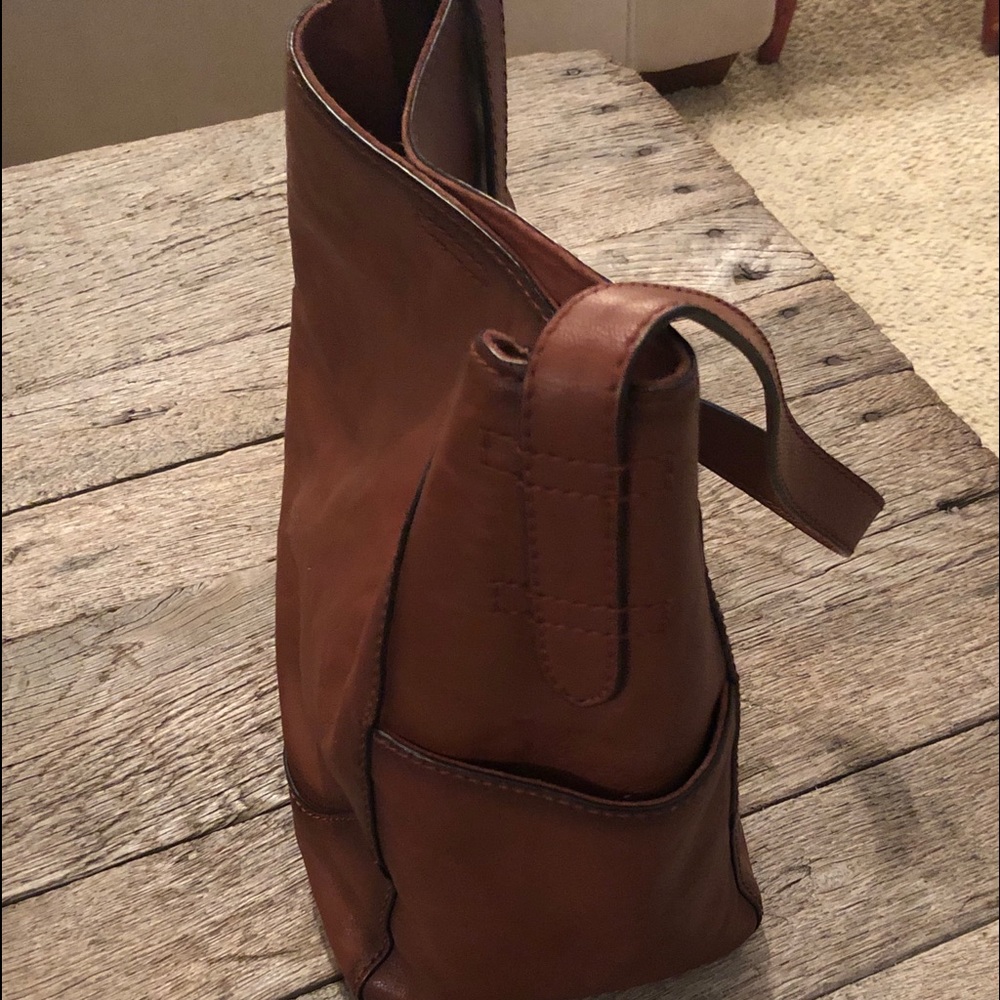 Frye brown leather cognac shoulder handbag